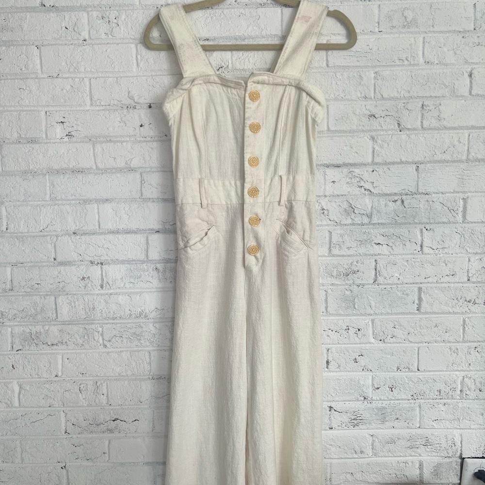 Anthropologie 100% linen jumpsuit